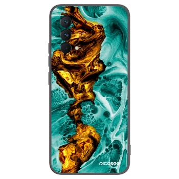 Picasee Realme GT Master Edition 5G Hülle - Schwarzes Silikon - Goldsky