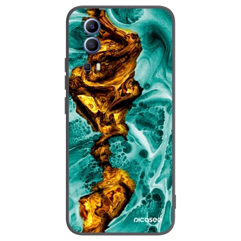 Picasee Vivo Y52 5G Hülle - Schwarzes Silikon - Goldsky