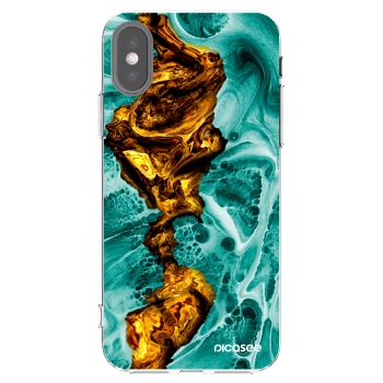 Picasee Apple iPhone X/XS Hülle - Transparentes Silikon - Goldsky