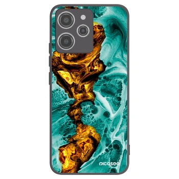 Picasee Xiaomi Redmi 12 4G Hülle - Schwarzes Silikon - Goldsky