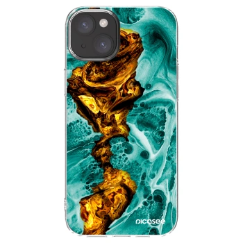 Picasee Apple iPhone 15 Plus Hülle - Transparentes Silikon - Goldsky