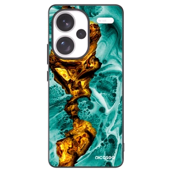 Picasee Xiaomi Redmi Note 13 Pro+ 5G Hülle - Schwarzes Silikon - Goldsky