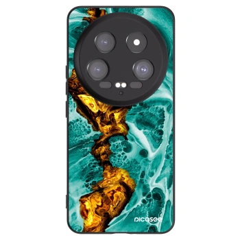 Picasee Xiaomi 14 Ultra Hülle - Schwarzes Silikon - Goldsky