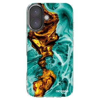 Picasee Apple iPhone 16 Hülle - Transparentes Silikon - Goldsky