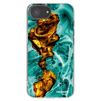 Picasee Apple iPhone 16e Hülle - Transparentes Silikon - Goldsky