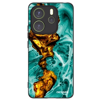 Picasee Xiaomi Redmi Note 14 4G Hülle - Schwarzes Silikon - Goldsky
