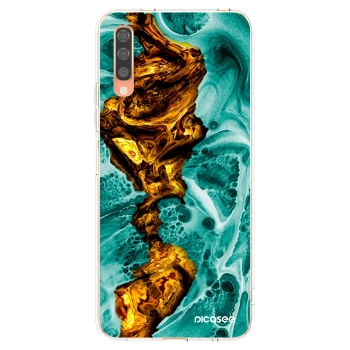 Picasee Samsung Galaxy A70 A705F Hülle - Transparentes Silikon - Goldsky
