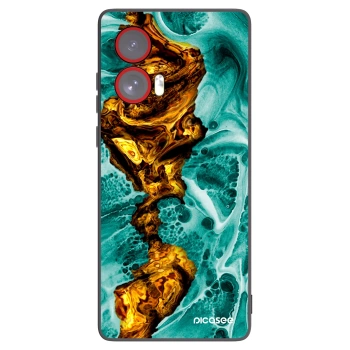 Picasee Motorola Edge 50 Fusion Hülle - Schwarzes Silikon - Goldsky