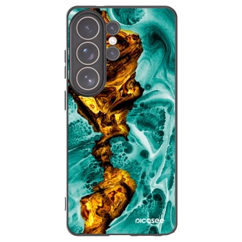 Picasee Samsung Galaxy S26 Ultra Hülle - Schwarzes Silikon - Goldsky