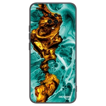 Picasee Xiaomi Redmi Note 9S Hülle - Schwarzes Silikon - Goldsky