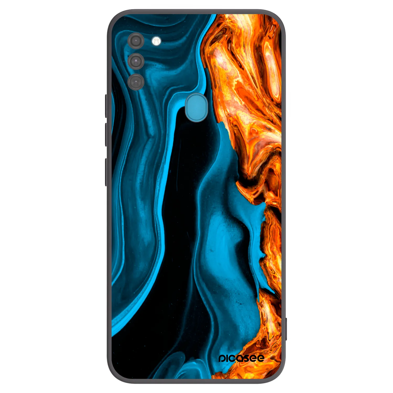 Picasee Samsung Galaxy M11 Hülle - Schwarzes Silikon - Gold blue