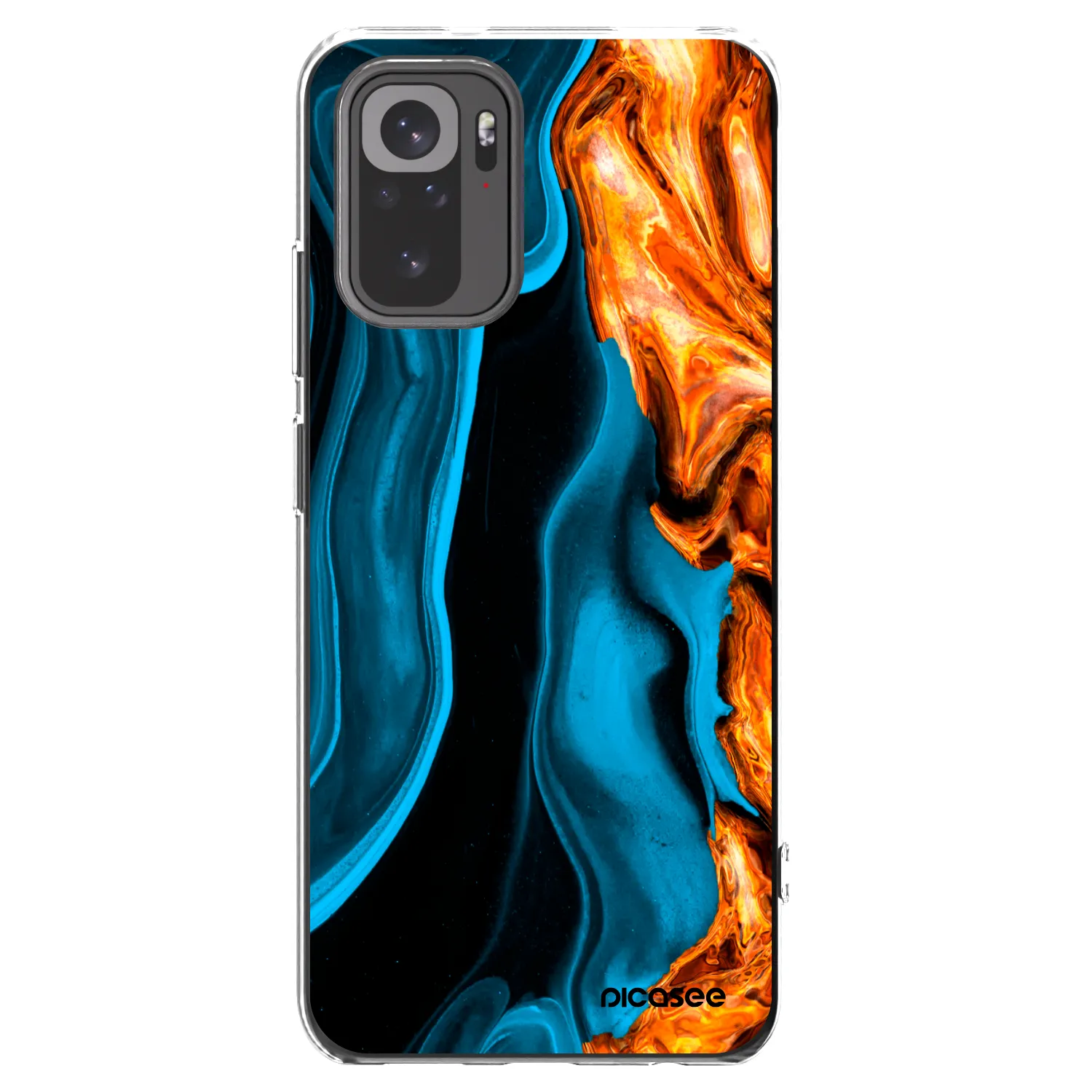 Picasee Xiaomi Redmi Note 10 Hülle - Transparentes Silikon - Gold blue