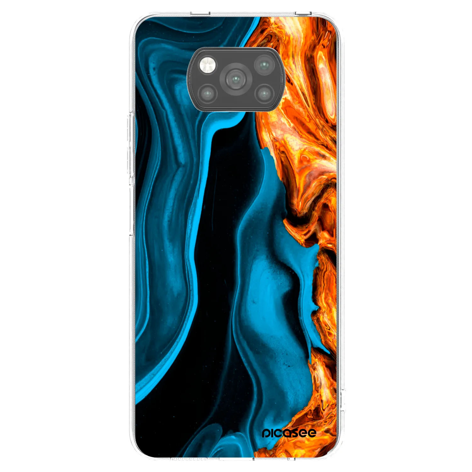 Picasee Xiaomi Poco X3 Pro Hülle - Schwarzes Silikon - Gold blue