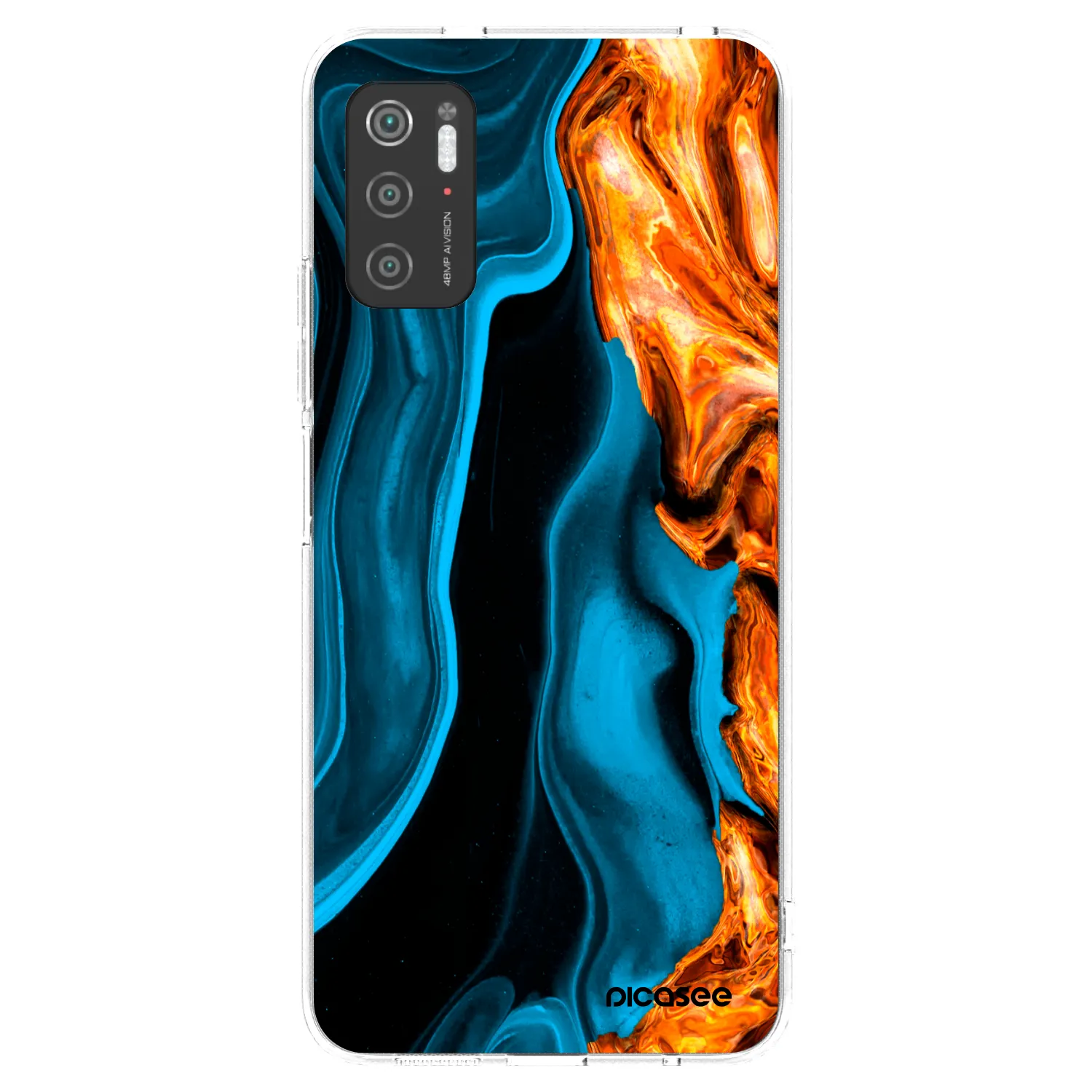 Picasee Xiaomi Poco M3 Pro 5G Hülle - Transparentes Silikon - Gold blue