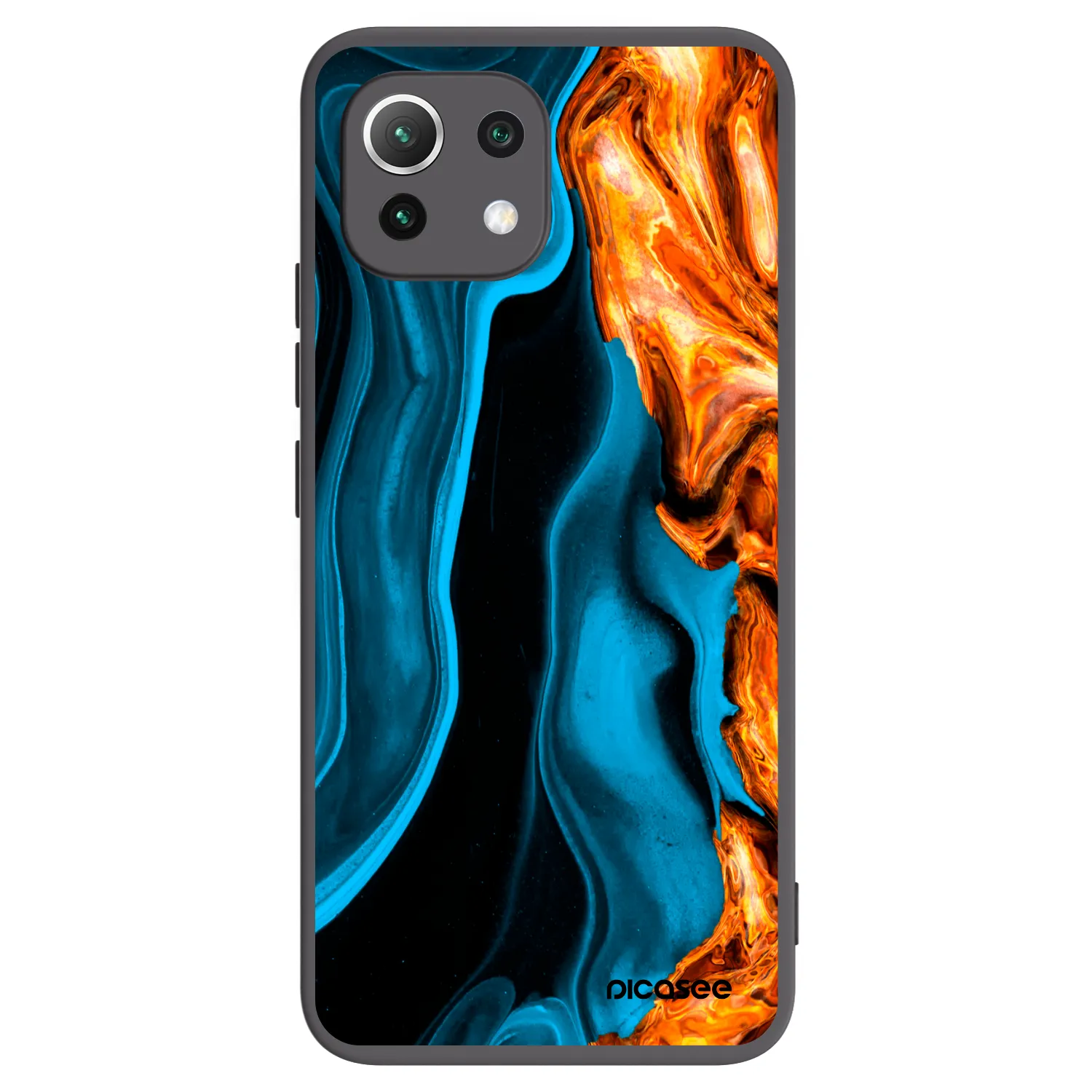 Picasee Xiaomi 11 Lite 5G NE Hülle - Schwarzes Silikon - Gold blue