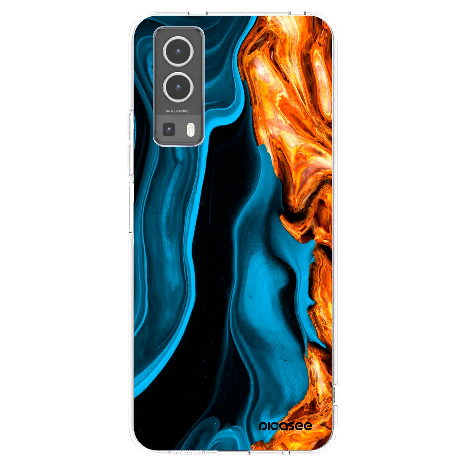 Picasee Vivo Y72 5G Hülle - Transparentes Silikon - Gold blue