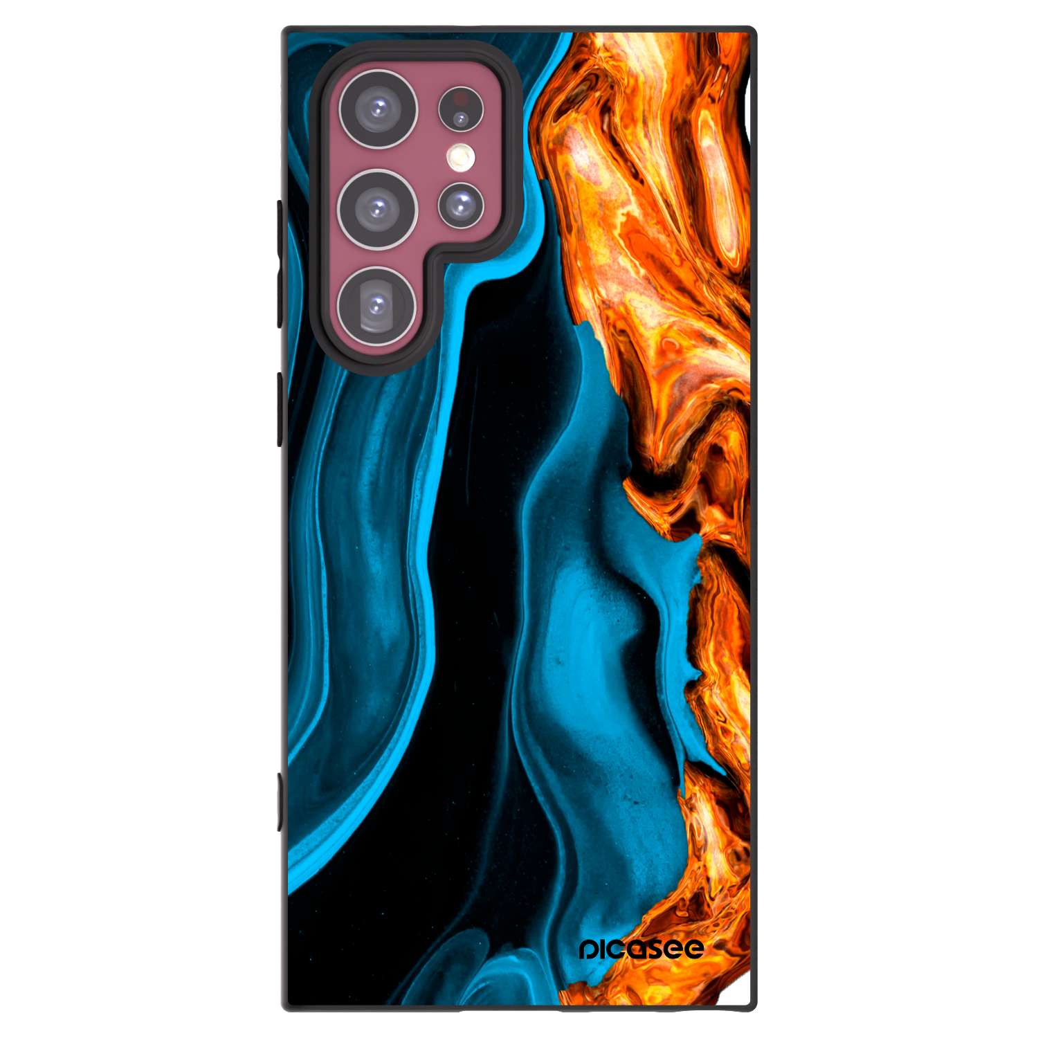 Picasee Samsung Galaxy S22 Ultra 5G Hülle - Schwarzes Silikon - Gold blue