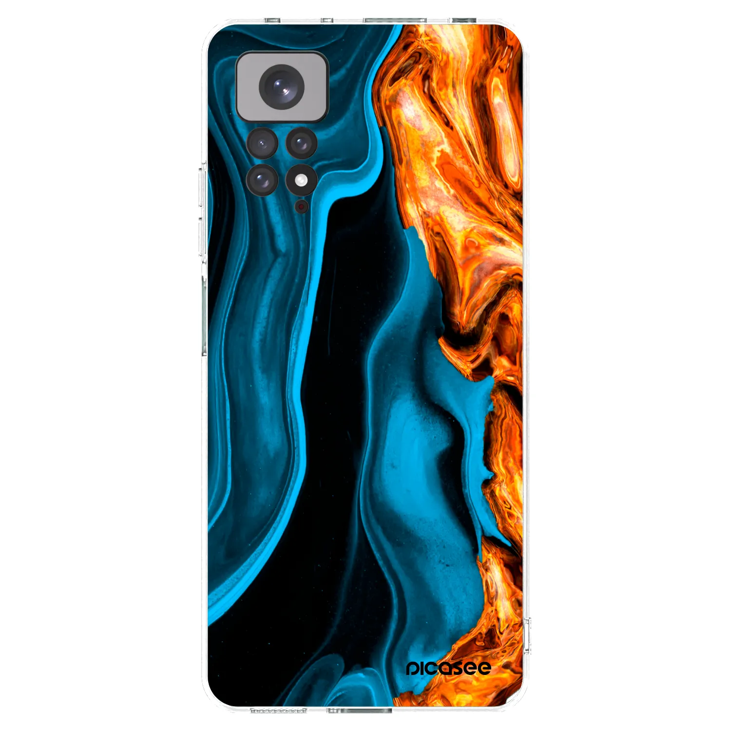 Picasee Xiaomi Redmi Note 11 Hülle - Transparentes Silikon - Gold blue