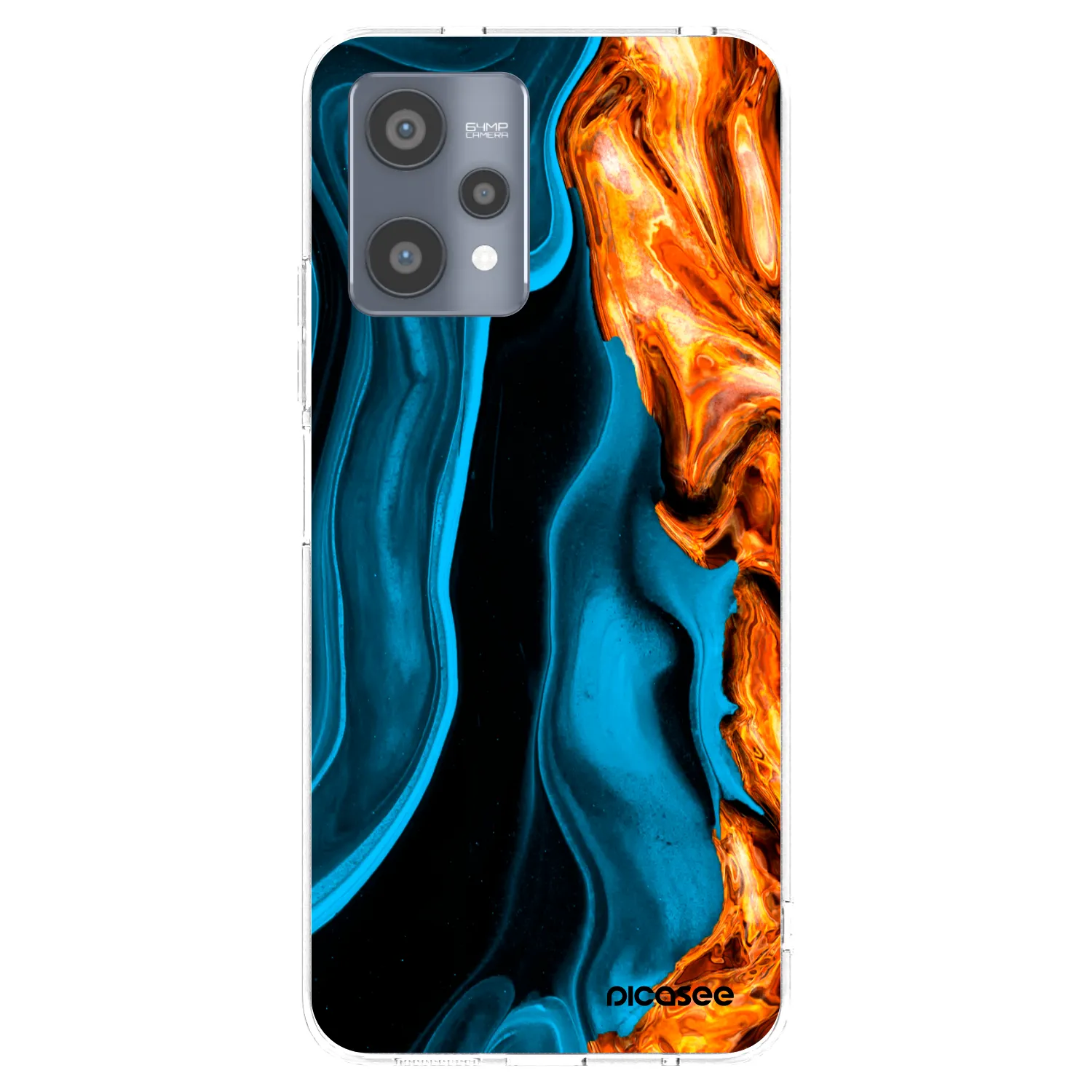 Picasee Realme 9 Pro 5G Hülle - Transparentes Silikon - Gold blue