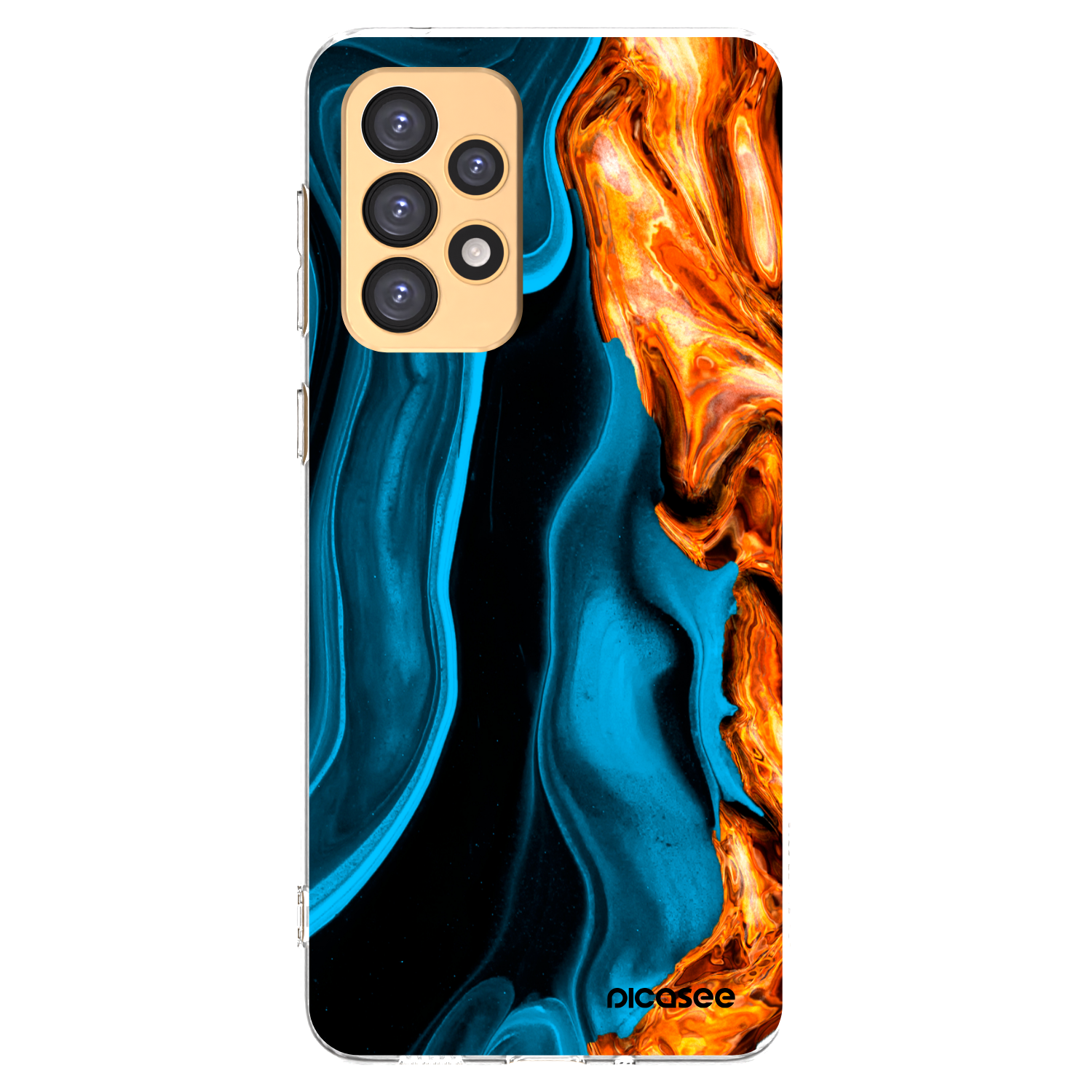 Picasee Samsung Galaxy A33 5G A336 Hülle - Transparentes Silikon - Gold blue