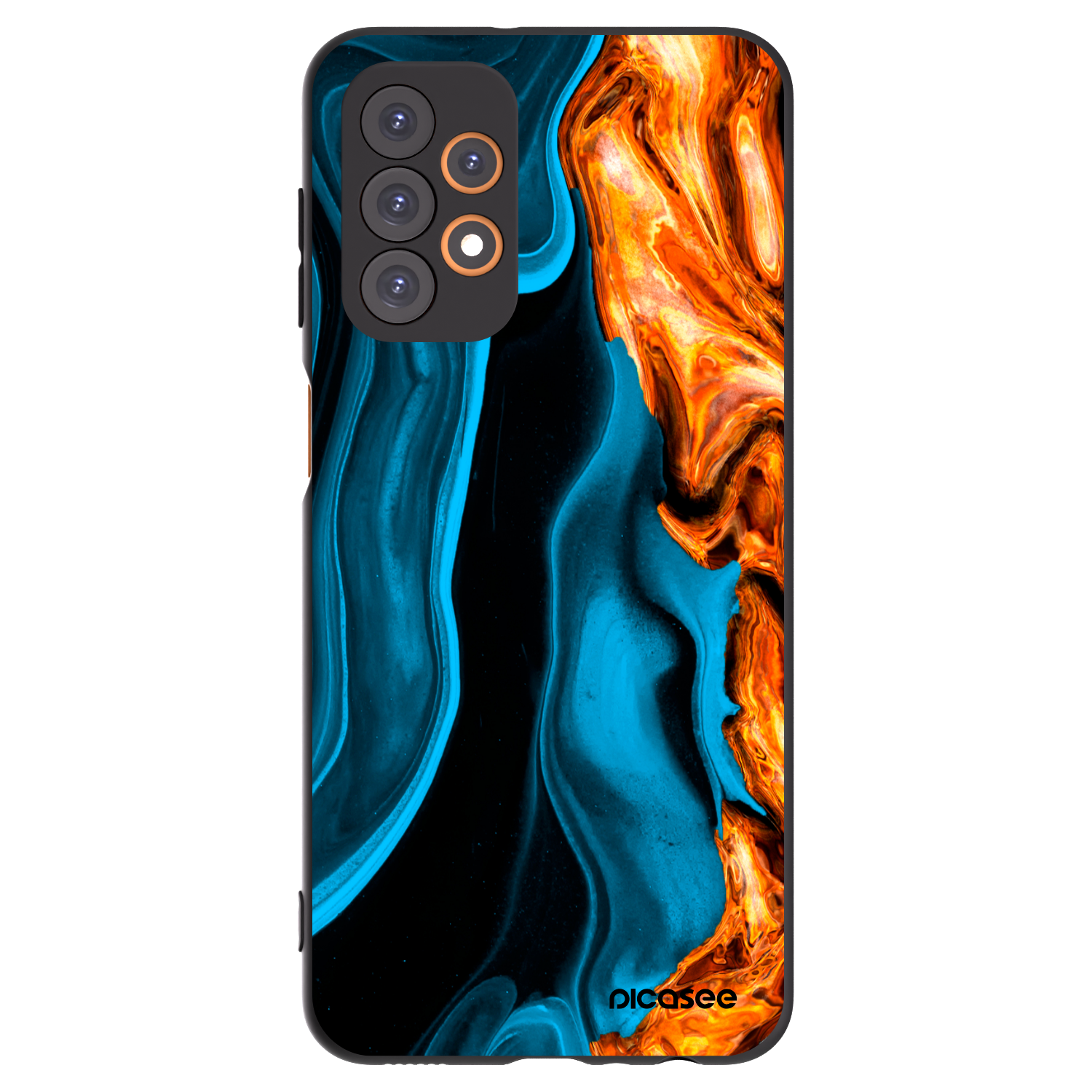 Picasee Samsung Galaxy A23 A236B 5G Hülle - Schwarzes Silikon - Gold blue