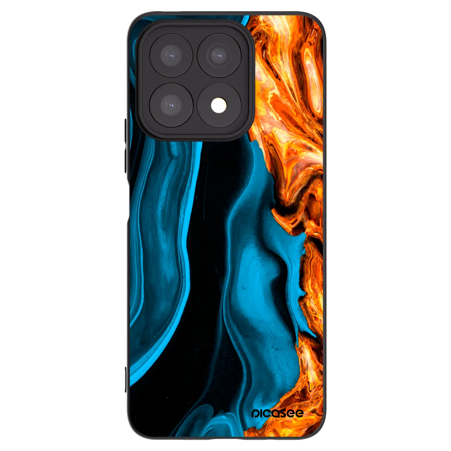 Picasee Honor X8a Hülle - Schwarzes Silikon - Gold blue