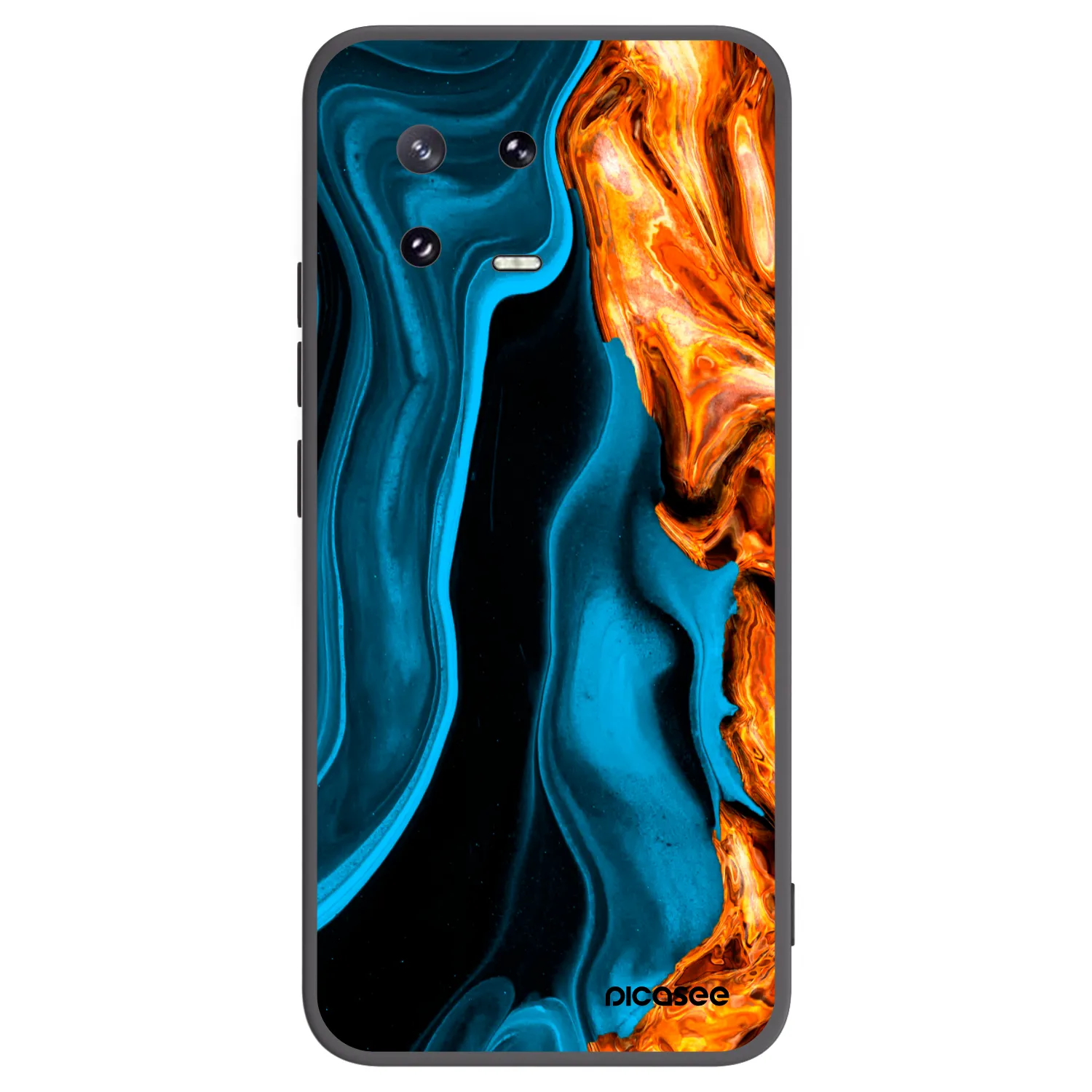 Picasee Xiaomi 13 Pro Hülle - Schwarzes Silikon - Gold blue