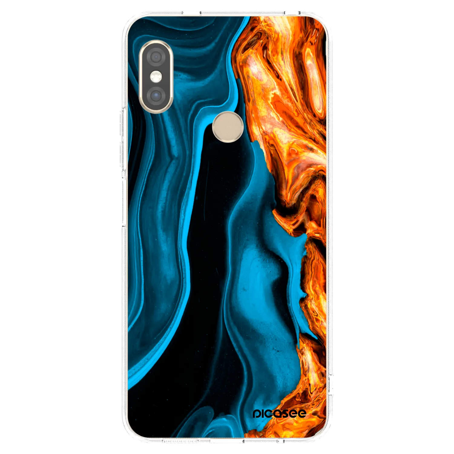 Picasee Xiaomi Redmi Note 5 Global Hülle - Transparentes Silikon - Gold blue