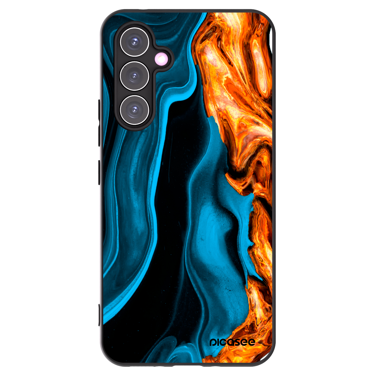 Picasee Samsung Galaxy A54 5G A546B Hülle - Schwarzes Silikon - Gold blue