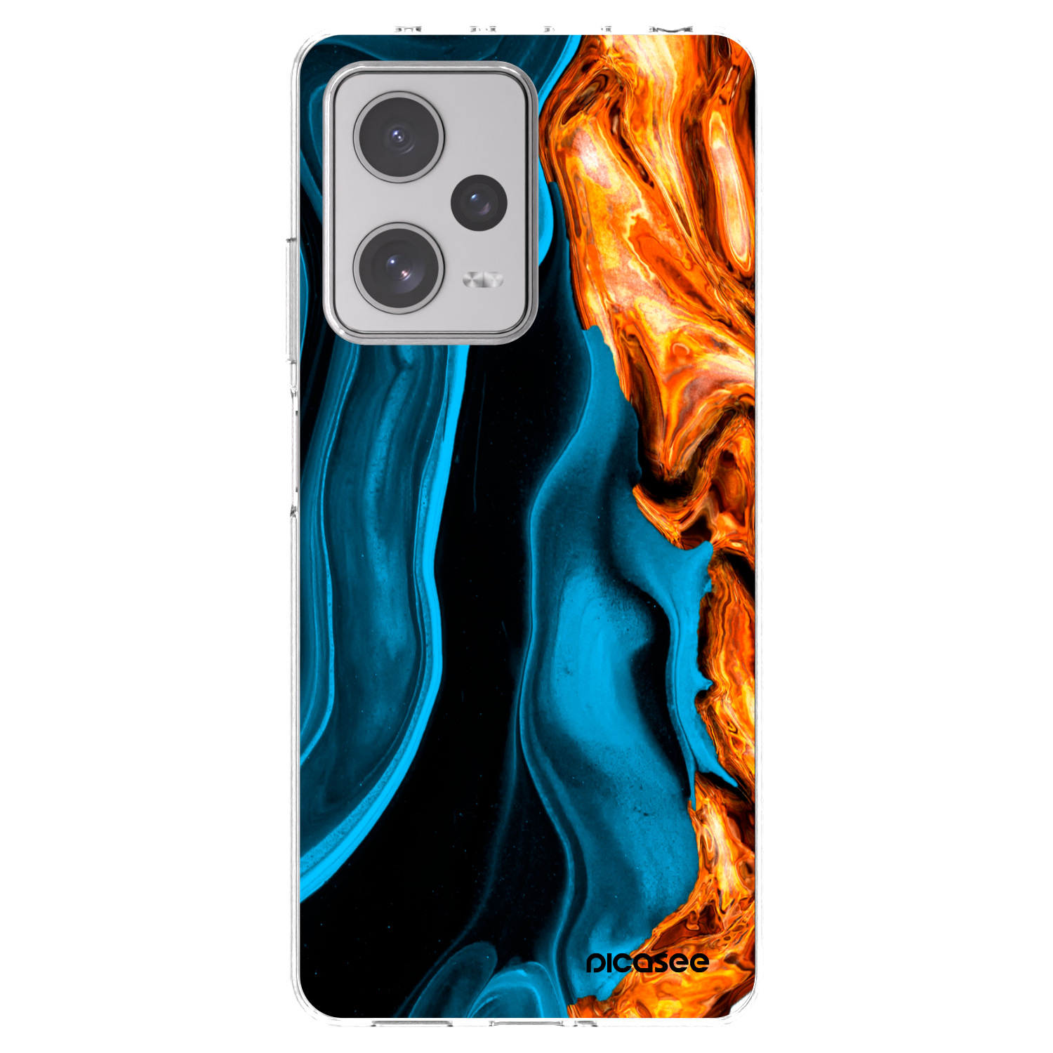 Picasee Xiaomi Redmi Note 12 Pro+ 5G Hülle - Transparentes Silikon - Gold blue