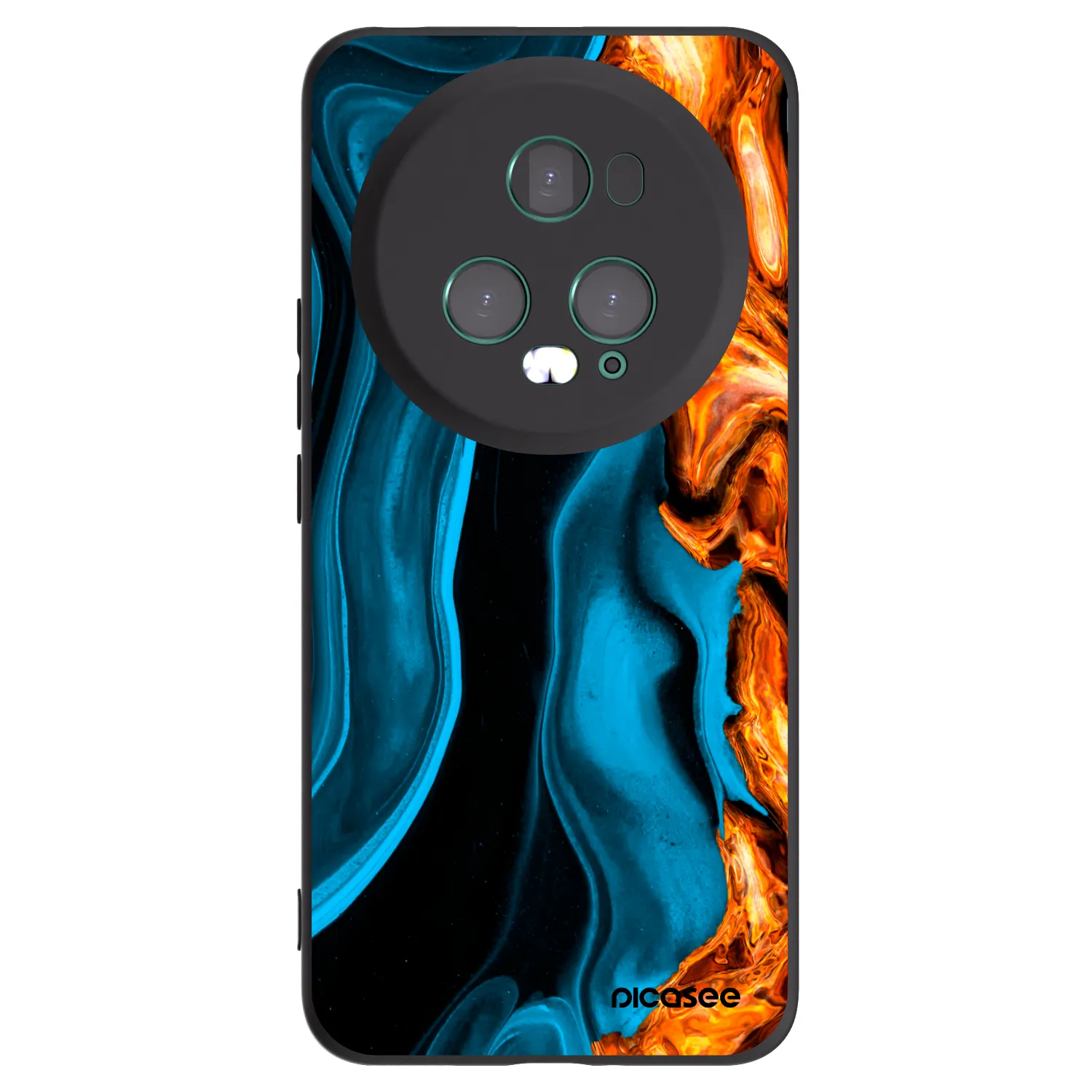 Picasee Honor Magic5 Pro Hülle - Schwarzes Silikon - Gold blue