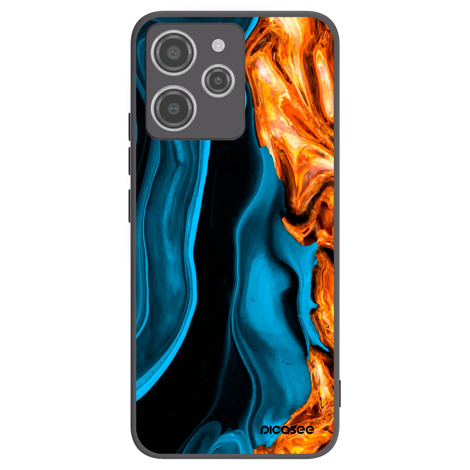 Picasee Xiaomi Redmi 12 4G Hülle - Schwarzes Silikon - Gold blue