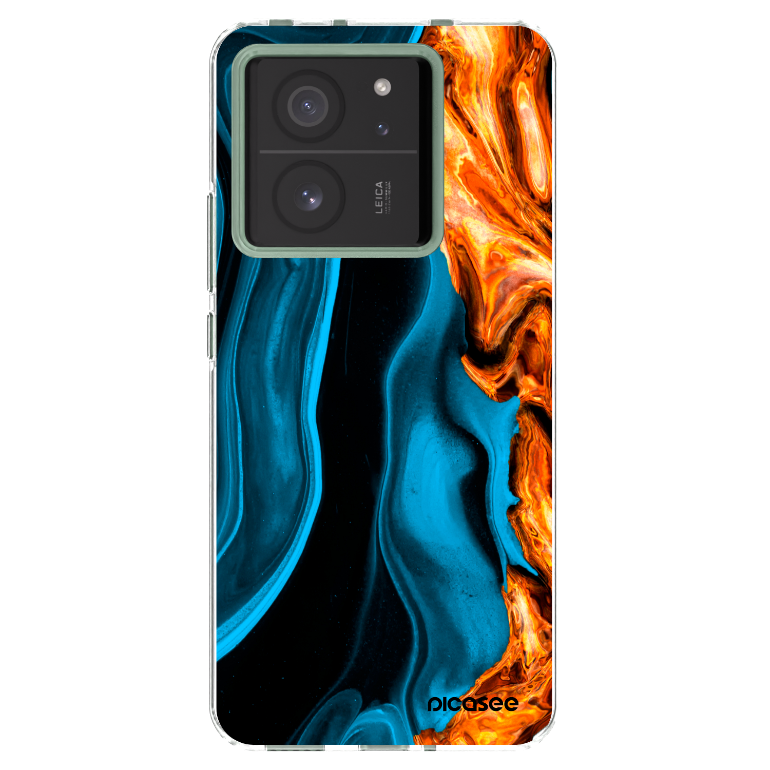 Picasee Xiaomi 13T Pro Hülle - Transparentes Silikon - Gold blue