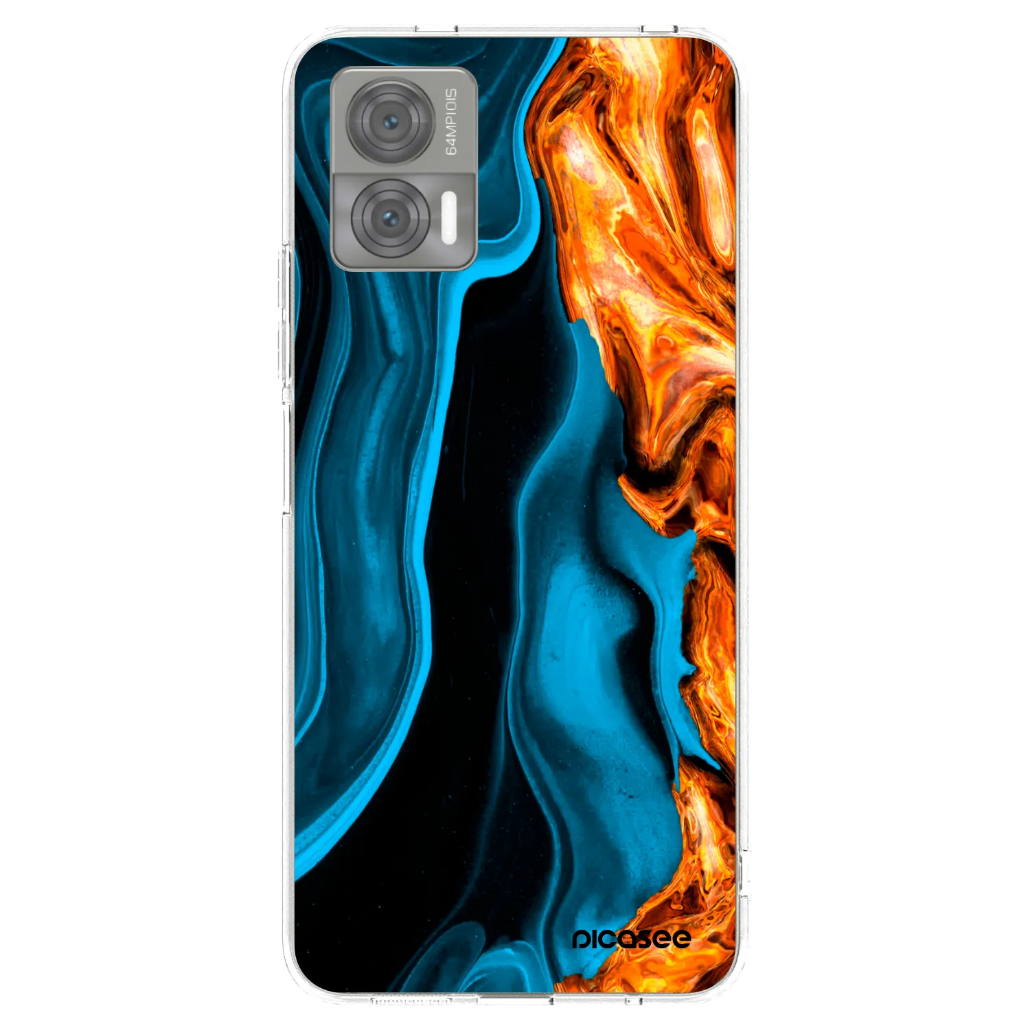 Picasee Motorola Edge 30 Neo Hülle - Transparentes Silikon - Gold blue