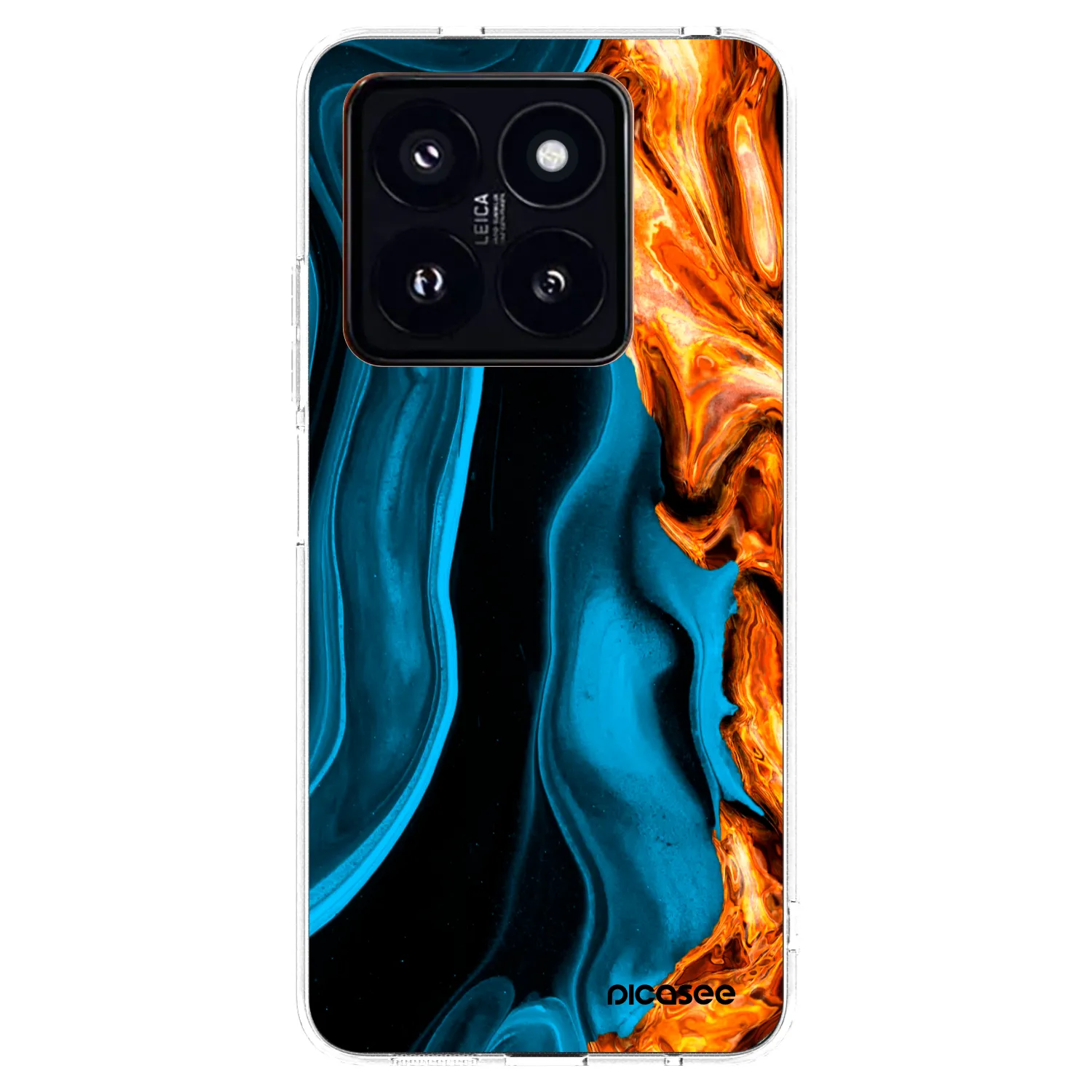 Picasee Xiaomi 14 Pro Hülle - Transparentes Silikon - Gold blue
