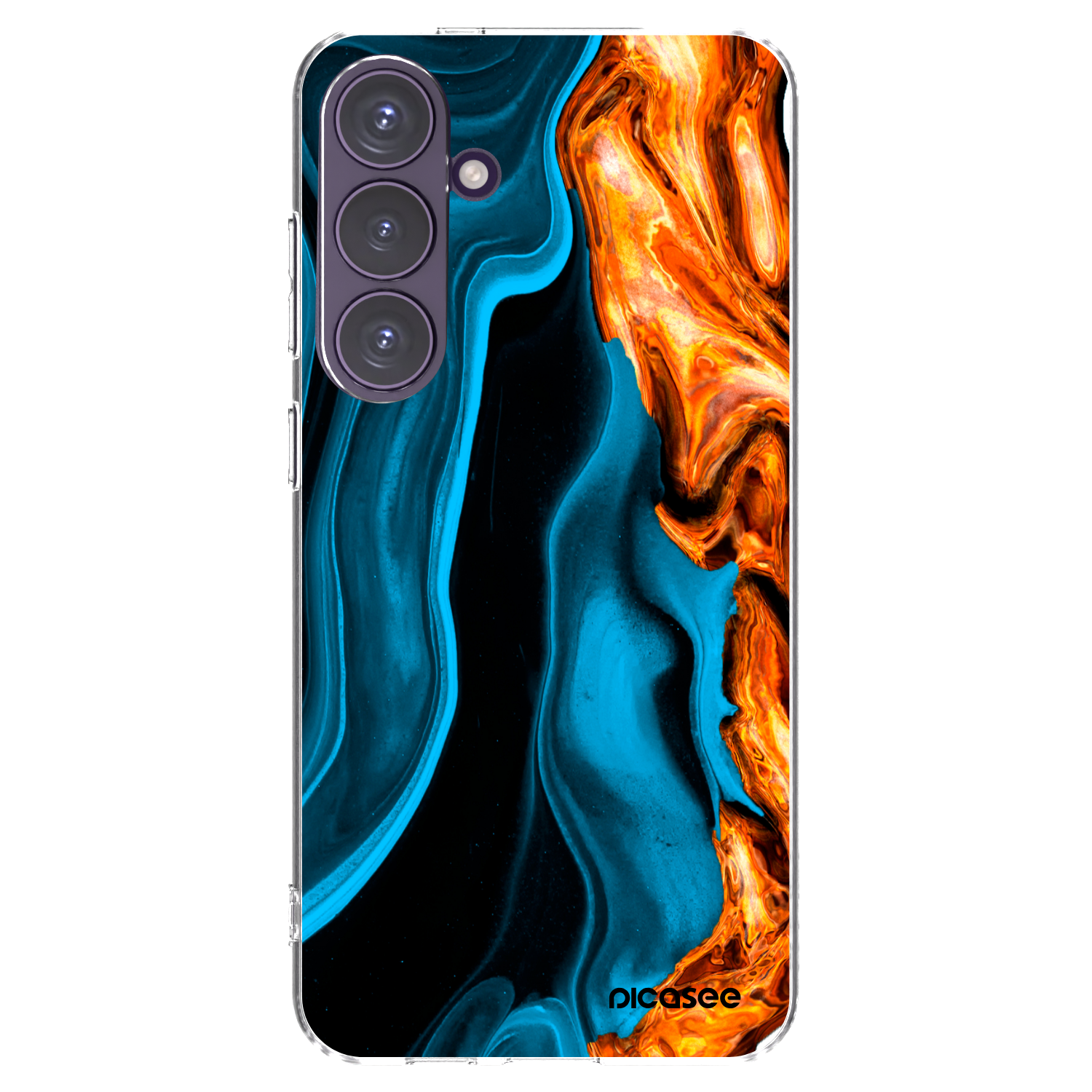 Picasee Samsung Galaxy S24+ S926B 5G Hülle - Transparentes Silikon - Gold blue