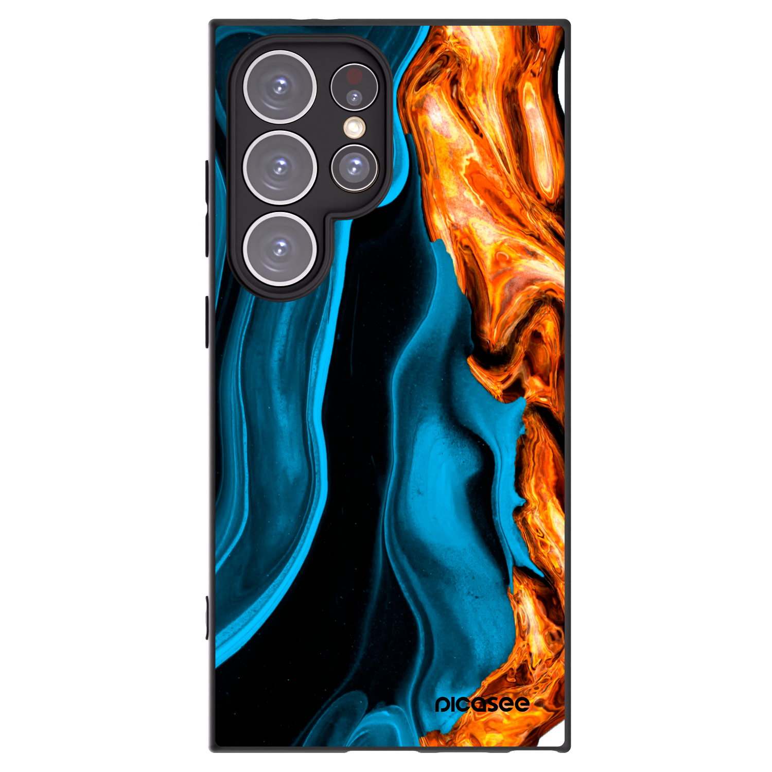 Picasee Samsung Galaxy S24 Ultra S928B 5G Hülle - Schwarzes Silikon - Gold blue