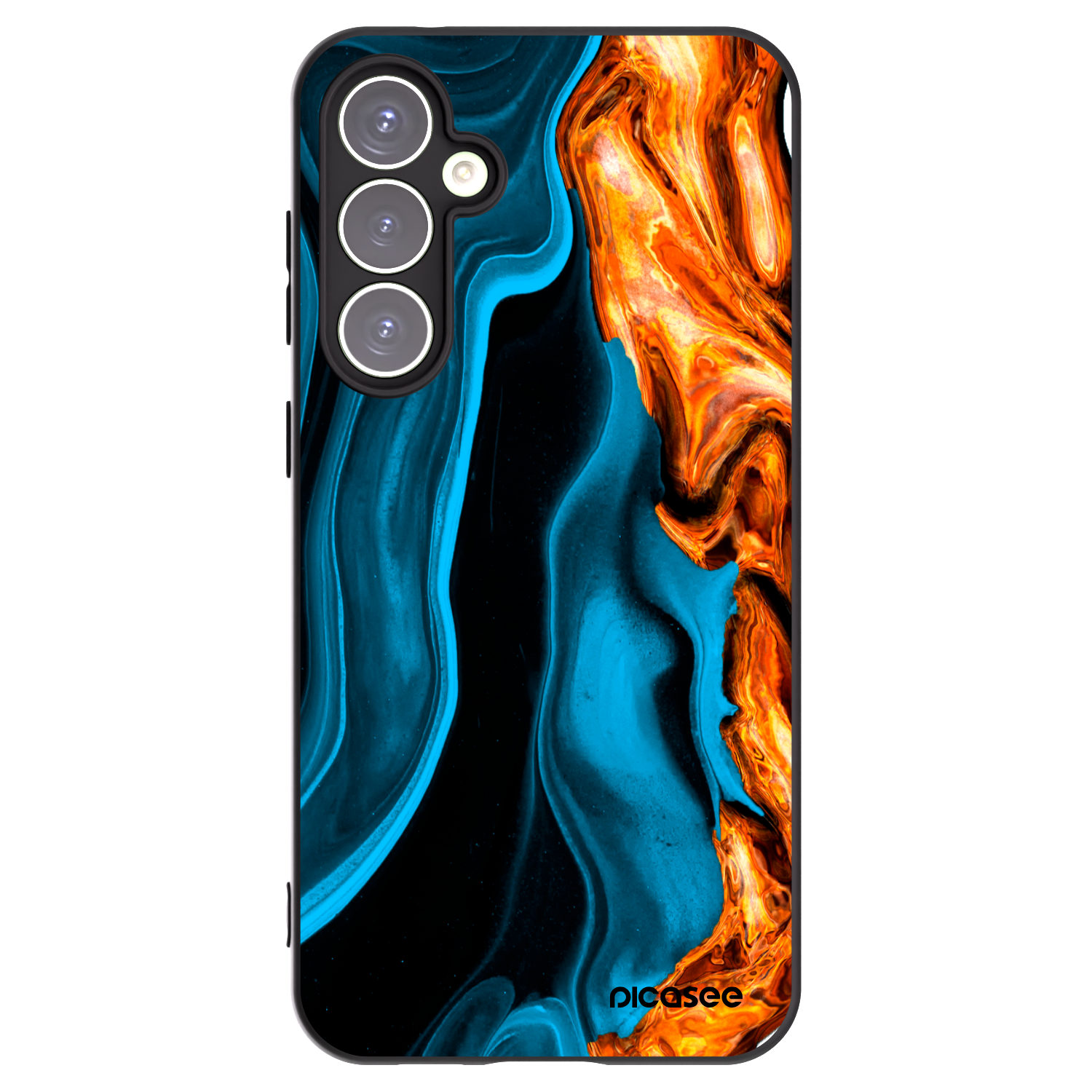 Picasee Samsung Galaxy S23 FE S711B Hülle - Schwarzes Silikon - Gold blue
