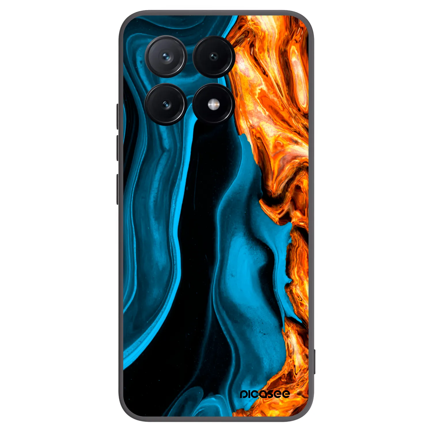 Picasee Xiaomi Poco X6 Pro Hülle - Schwarzes Silikon - Gold blue