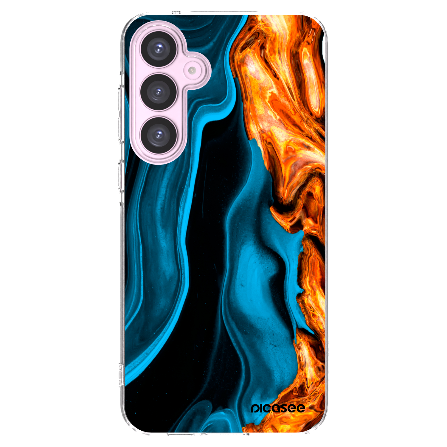 Picasee Samsung Galaxy A55 5G A556B Hülle - Transparentes Silikon - Gold blue