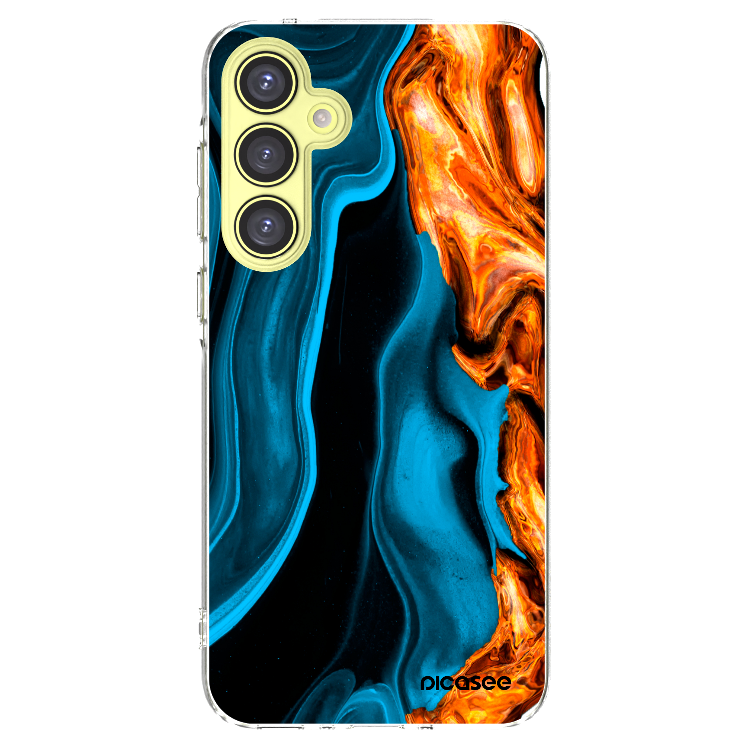 Picasee Samsung Galaxy A35 5G A356B Hülle - Transparentes Silikon - Gold blue