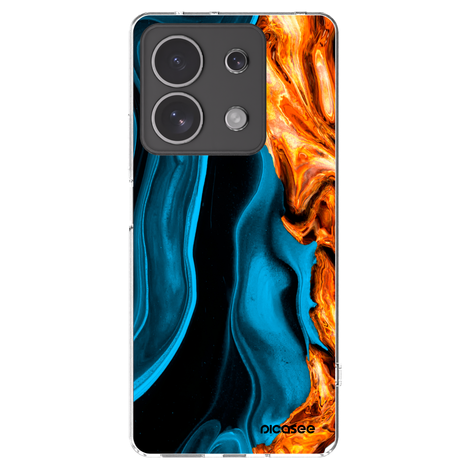 Picasee Xiaomi Redmi Note 13 4G Hülle - Transparentes Silikon - Gold blue