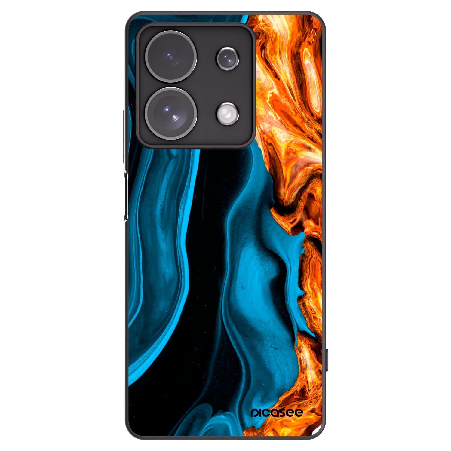 Picasee Xiaomi Redmi Note 13 Pro 4G Hülle - Schwarzes Silikon - Gold blue