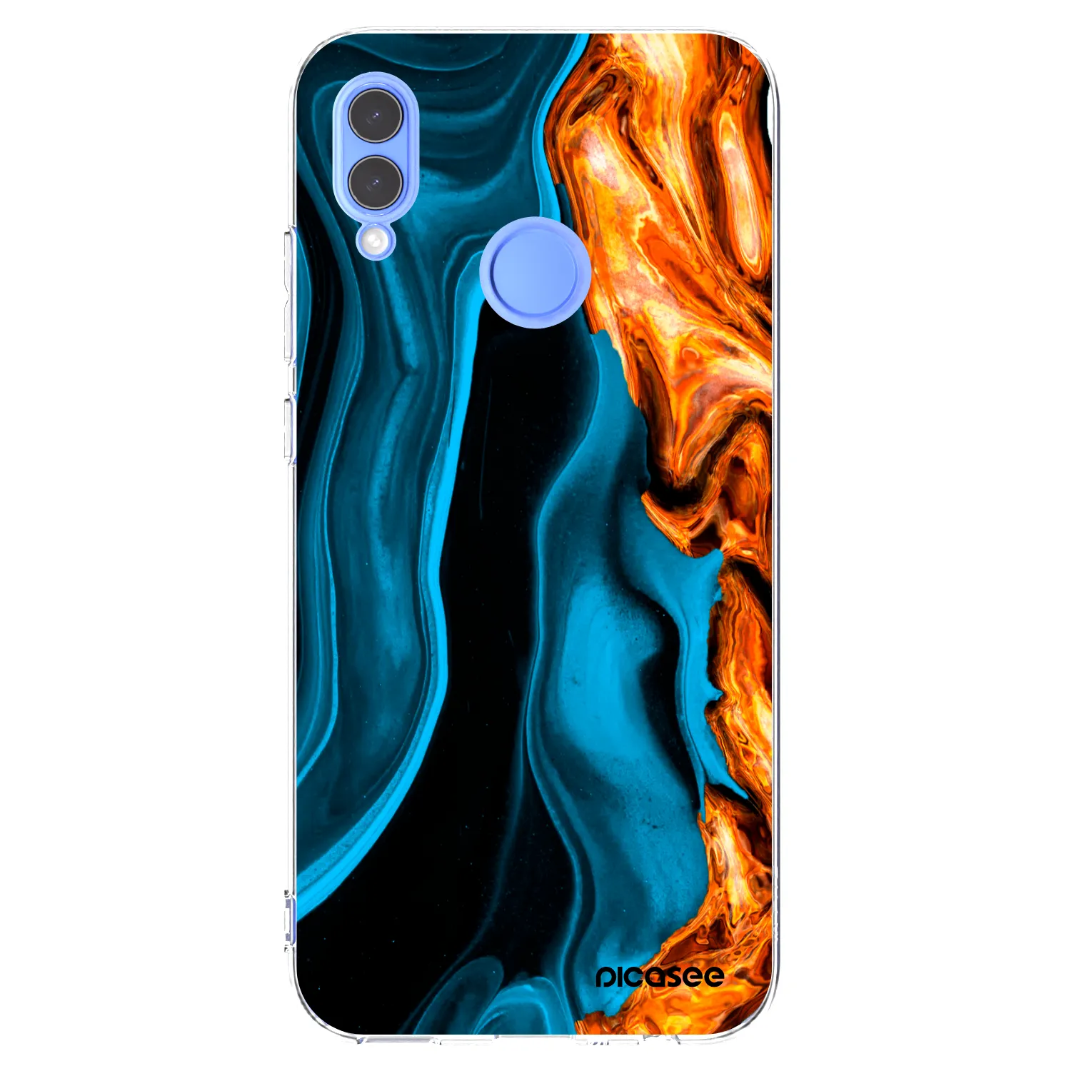 Picasee Honor 10 Lite Hülle - Transparentes Silikon - Gold blue