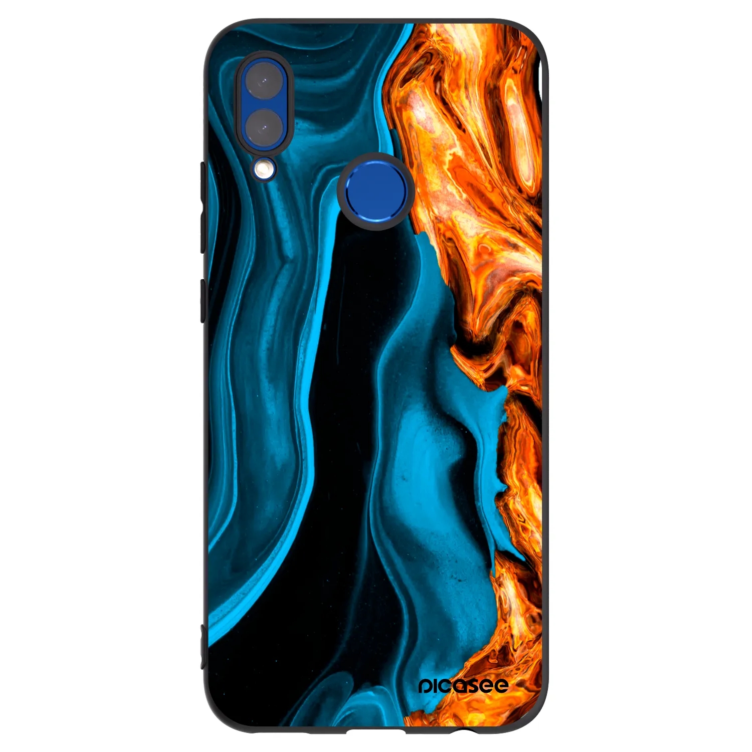 Picasee Honor 10 Lite Hülle - Schwarzes Silikon - Gold blue