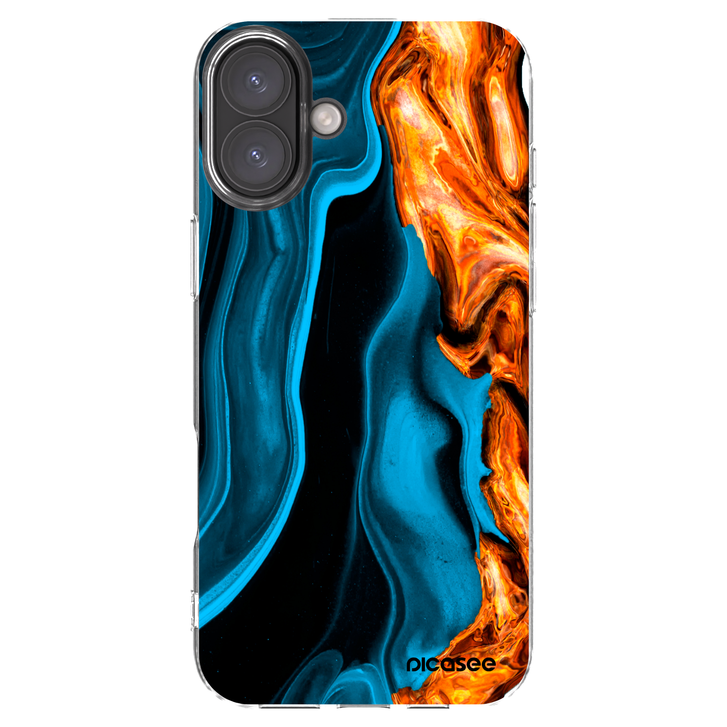 Picasee Apple iPhone 16 Plus Hülle - Transparentes Silikon - Gold blue