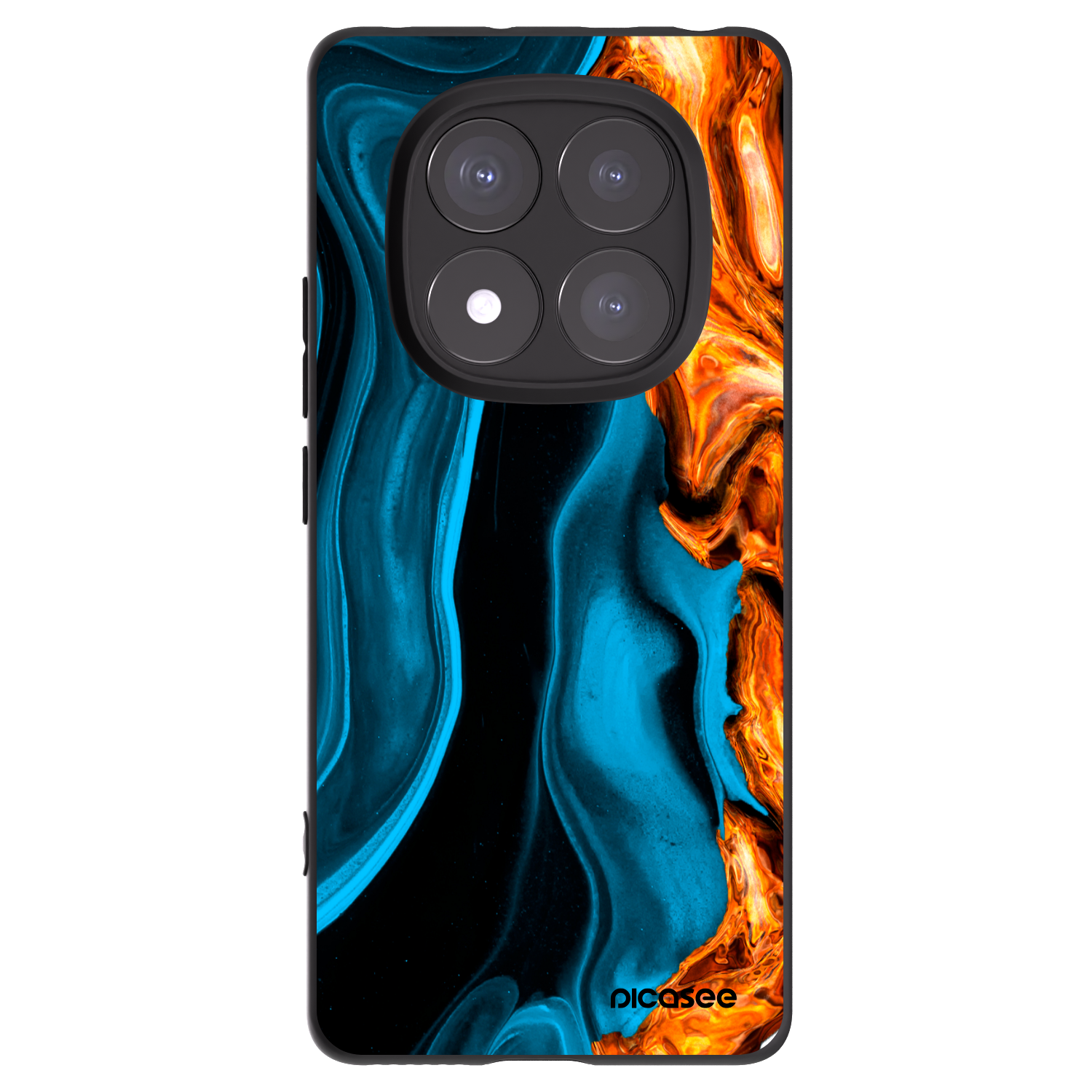 Picasee Xiaomi Redmi Note 14 Pro 5G Hülle - Schwarzes Silikon - Gold blue