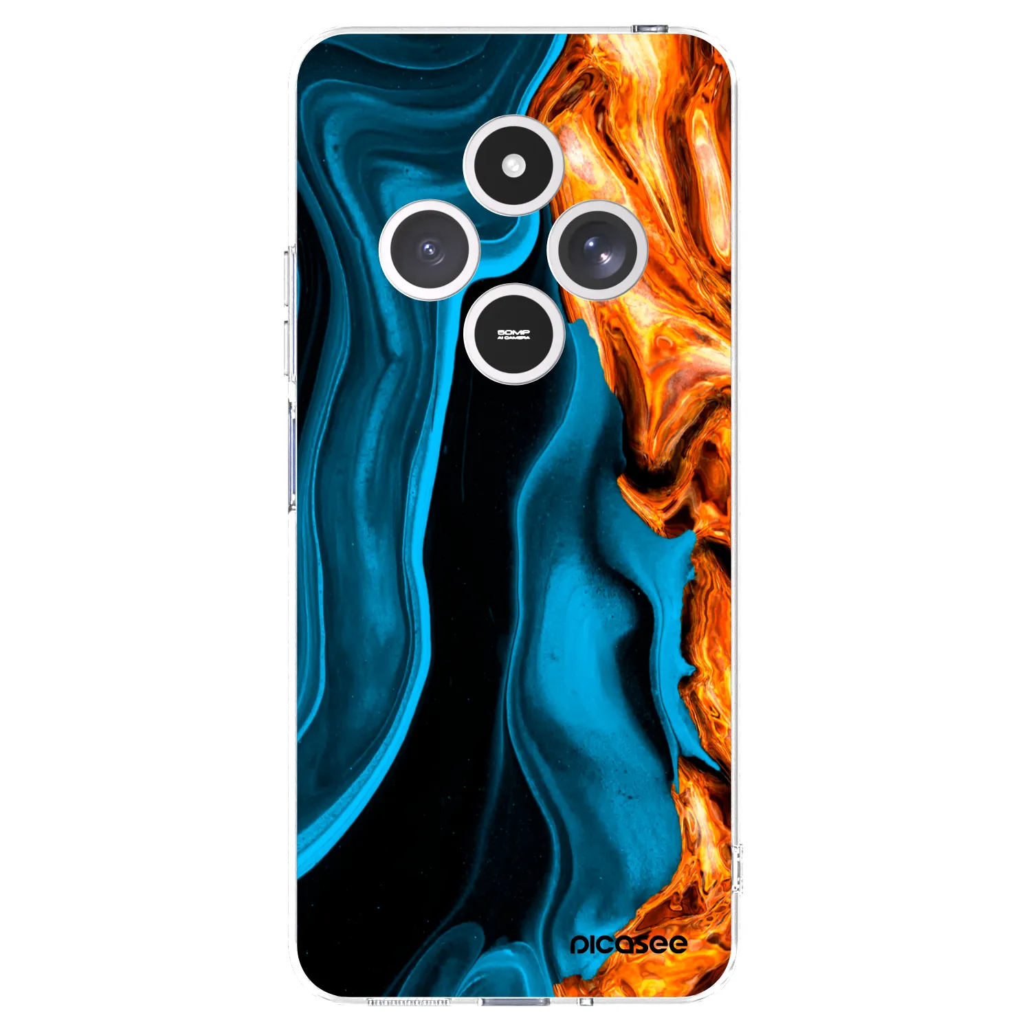 Picasee Xiaomi Redmi 14C Hülle - Transparentes Silikon - Gold blue