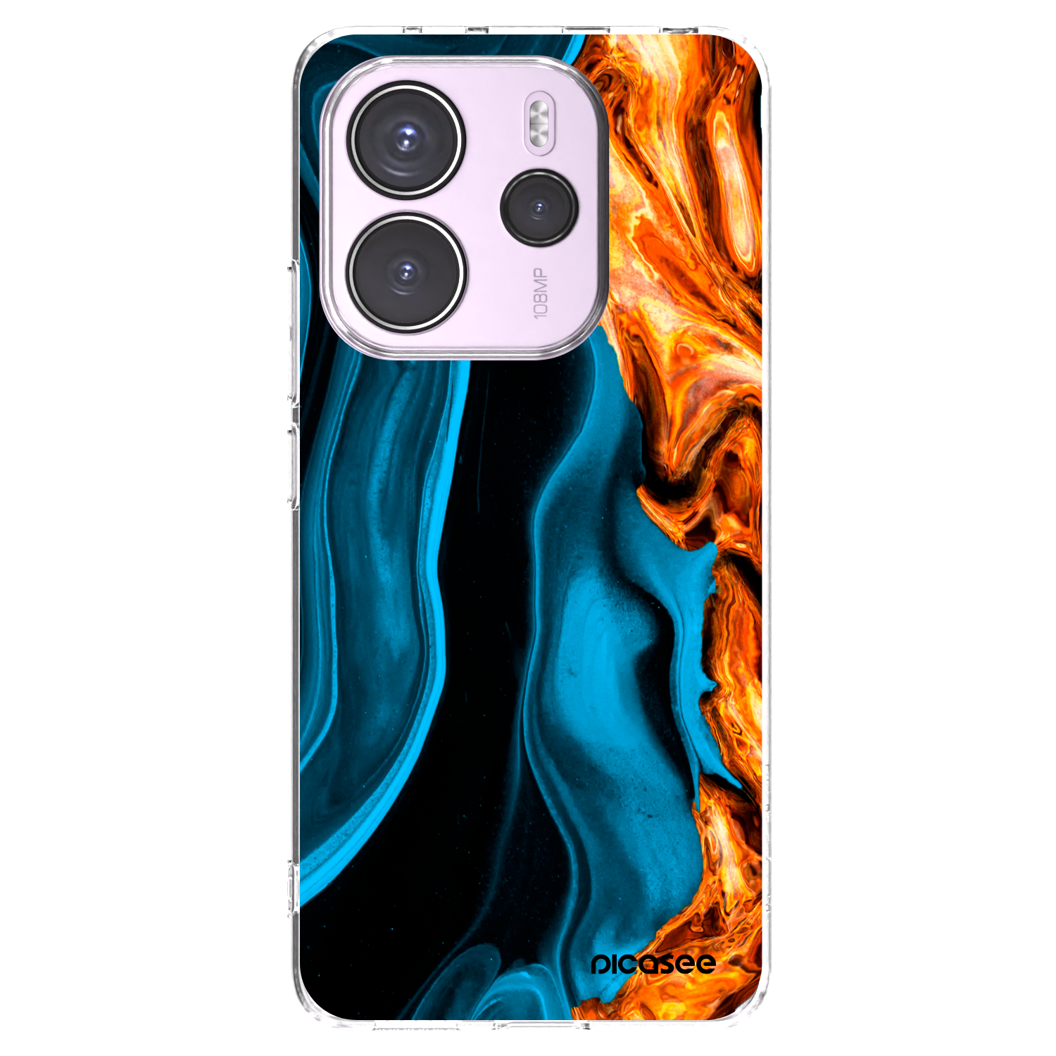 Picasee Xiaomi Redmi Note 14 4G Hülle - Transparentes Silikon - Gold blue