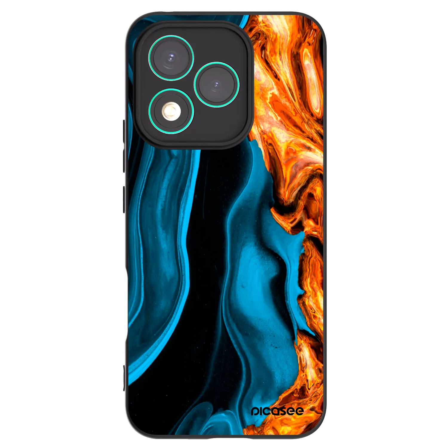 Picasee Honor 400 Lite 5G Hülle - Schwarzes Silikon - Gold blue